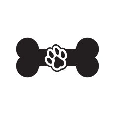Bone with paw print