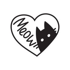Heart with cute cat