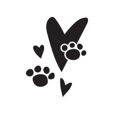 Paw prints and hearts