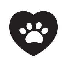 Heart with paw print