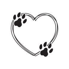 Heart frame with paw prints