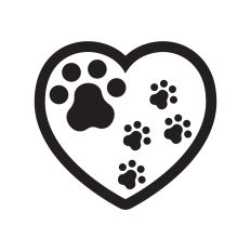Heart with paw prints
