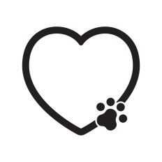Heart frame with paw print