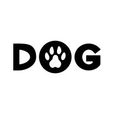 Dog word with paw print