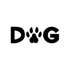 Dog word with paw print