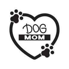 Heart with Dog mom phrase