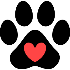 Paw print with heart