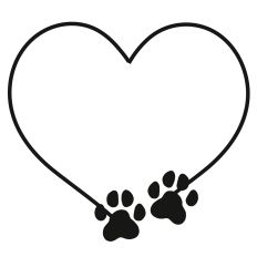 Paw Prints Heart Frame