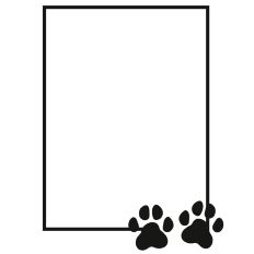 Paw Prints Rectangle Frame