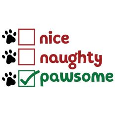 Nice Naughty Pawsome - Pet Christmas Design