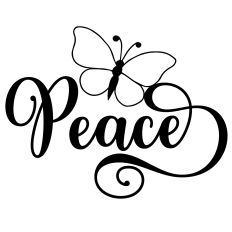 Peace Butterfly Word