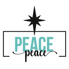 Peace Christmas Star Framed Word