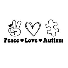 peace love autism svg