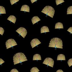 Peacock pattern paper black background