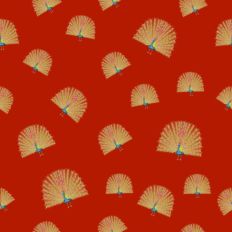 Peacock pattern paper dark red background