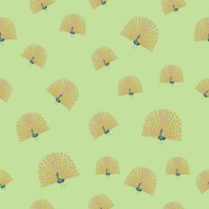 Peacock pattern paper light green background