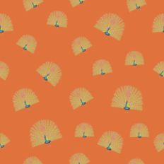 Peacock pattern paper orange background