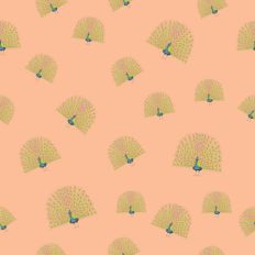 Peacock pattern paper peach background