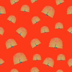 Peacock pattern paper red background