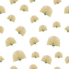 Peacock pattern paper white background