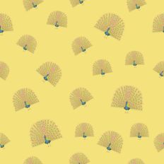Peacock pattern paper yellow background