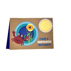 Crab Birthday Card | Ocean-Themed Paper Cut File