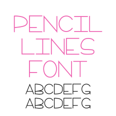 Pencil Lines Font, Sans Serif Font, Cute School Font