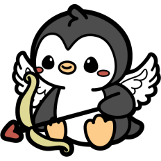 cute penguin cupid