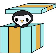 Penguin in a gift