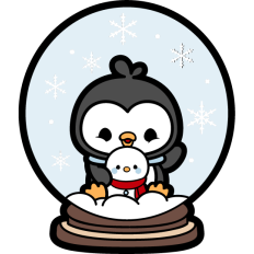 cute penguin in a snowball