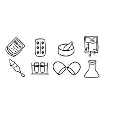 Pharmacy icon set medical 