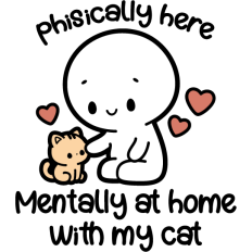 cute kitten, phisically here mentally at home with my cat funny quote