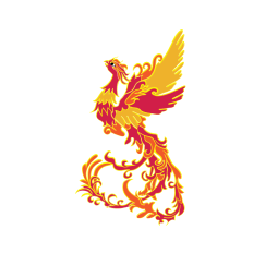 Phoenix Rising in Flames Graphic