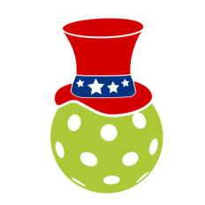 Pickleball with Patriotic Hat