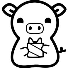 Pig Gift Lineart
