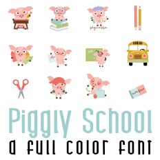 Piggly Wiggly School Full Color Fonts