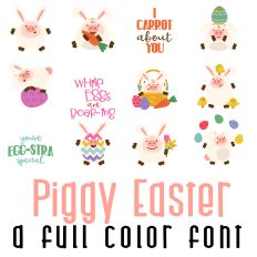 Piggy Easter Full Color Font