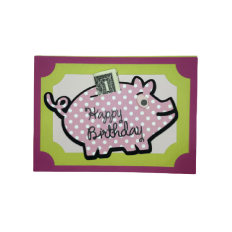 Birthday Money Card SVG - Adorable Pig with Money Slot