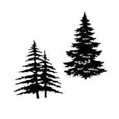 Pine Tree Silhouette (set of 2)