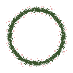 Pine Twig Wreath, Circular Border Design