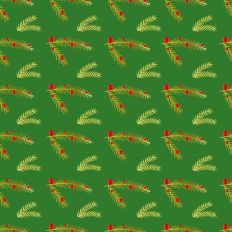 Sparkle Christmas-Gold Pine Branch-Green