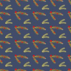 Sparkle Christmas-Gold Pine Branch-Navy