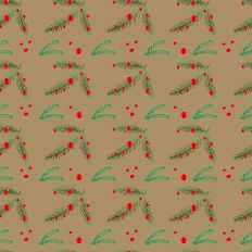 Sparkle Christmas—Green Pine Branch - Kraft