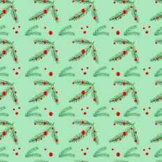 Sparkle Christmas—Green Pine Branch - Mint