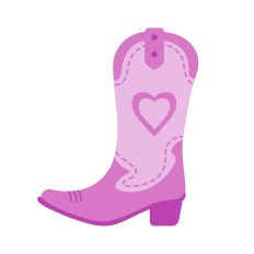 Pink Cowgirl Boot with Heart