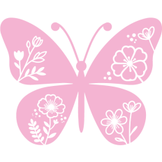 pink butterfly floral