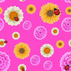 Large floral printable pattern paper  - pink background