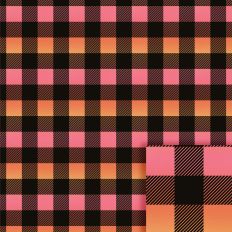 Halloween Buffalo Plaid Check- Pink and Orange varigated