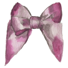 Watercolor Pink Bow Sticker
