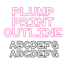 Plump Print Outline Font